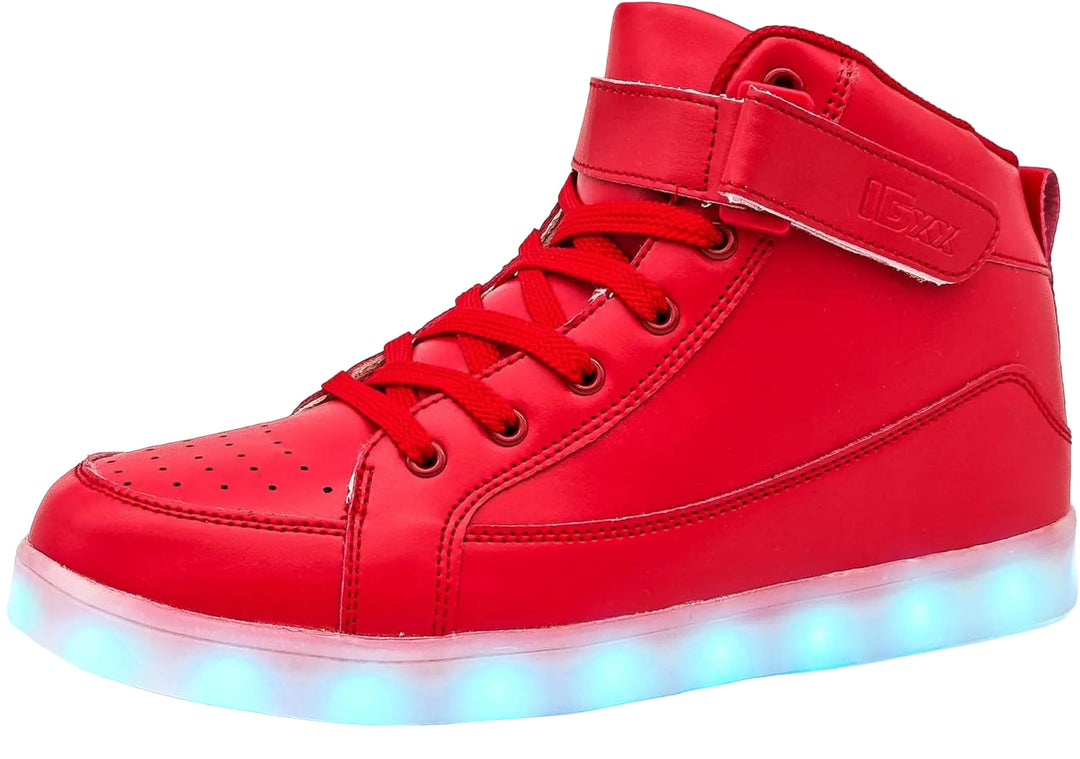 Unisex lysende LED sneakers med fargeskiftende lys, oppladbare for fest og hverdag.