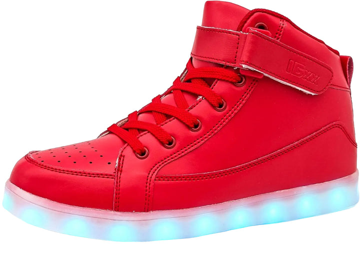 Unisex lysende LED sneakers med fargeskiftende lys, oppladbare for fest og hverdag.