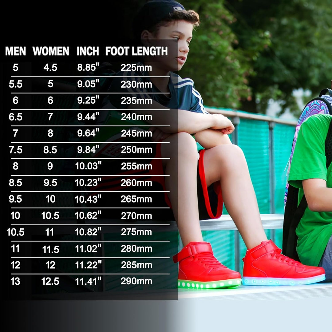 Moderne og trendy unisex lysende sneakers, den ultimate accessory for en unik stil.