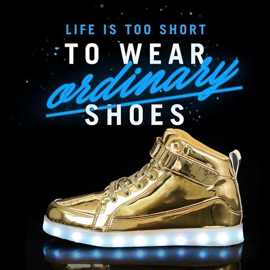 Fargeskiftende LED sneakers for unisex, gir et dynamisk og personlig uttrykk i mørket.
