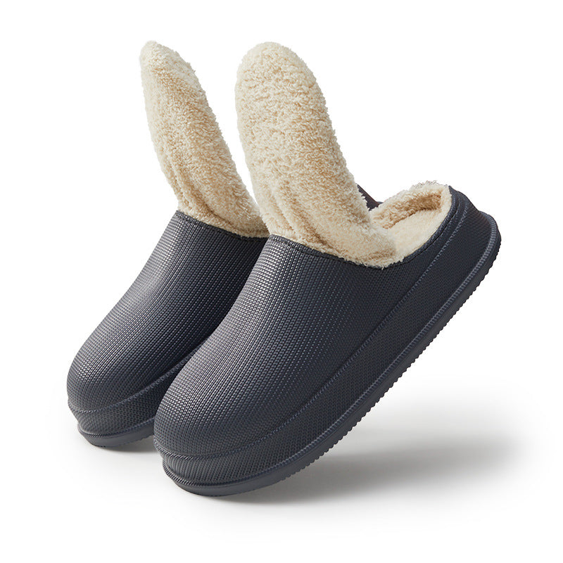 Stilige unisex tøfler med varmt ullfôr, ideelle for avslapning hjemme eller på hytta.