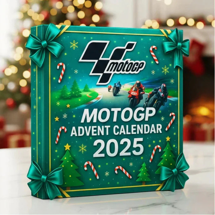 MotoGP Adventkalender 2025. Eksklusiv racing-samleobjekt med 24 dager motorsykkel memorabilia. Perfekt julegave.