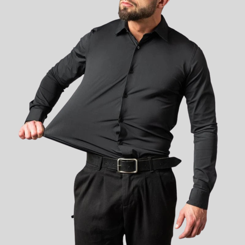 Menns strykefritt stretch skjorte, perfekt for formelle og uformelle anledninger med god komfort.