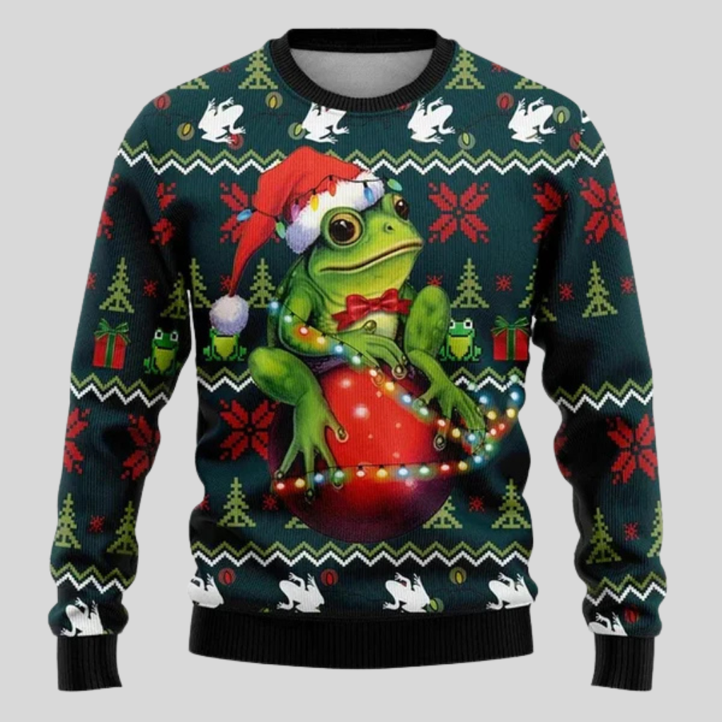 Menns festlige julegenser med isbjørnmotiv. Komfortabel, varm strikkegenser perfekt for juleantrekket.