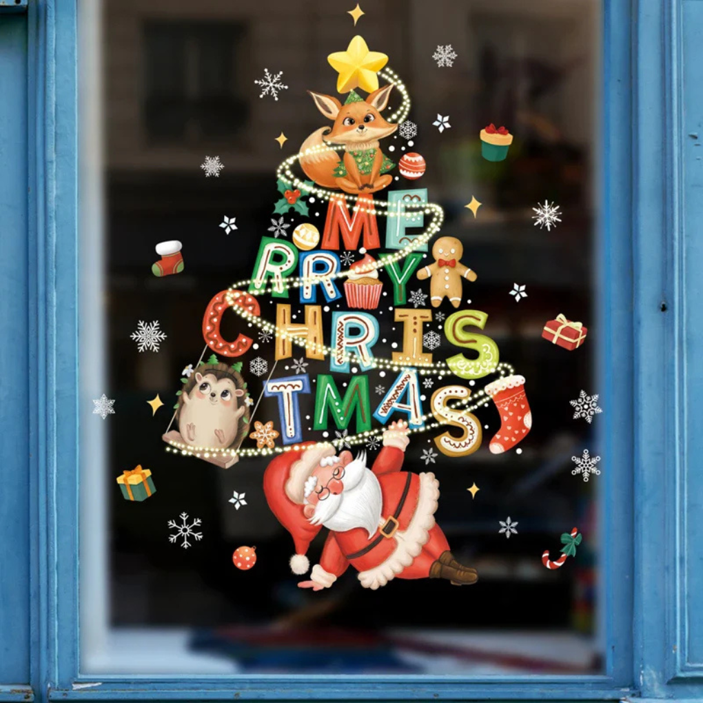 Skap festlig magi med gjenbrukbare julevindusklistremerker, enkel og morsom husdekor.