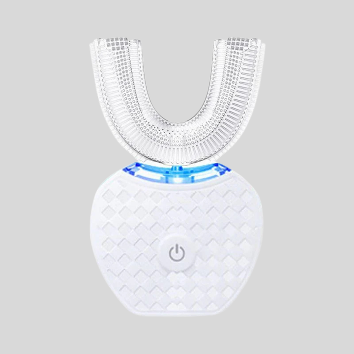 U-formet elektrisk tannbørste for voksne med ergonomisk silikondesign, sikrer rask og effektiv munnhygiene.