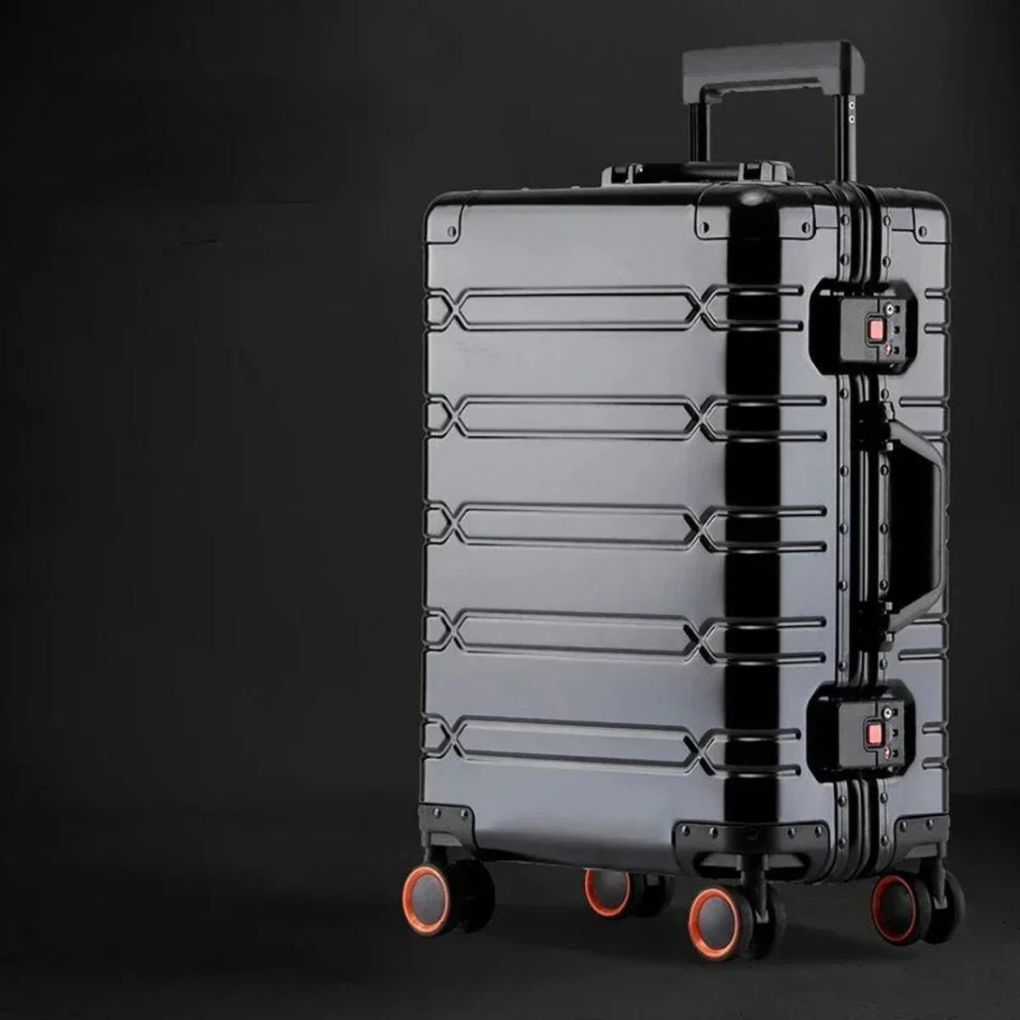 Robust 20-tommers aluminiumskoffert for håndbagasje, unisex. Ideell reisebagasje med hardcase.