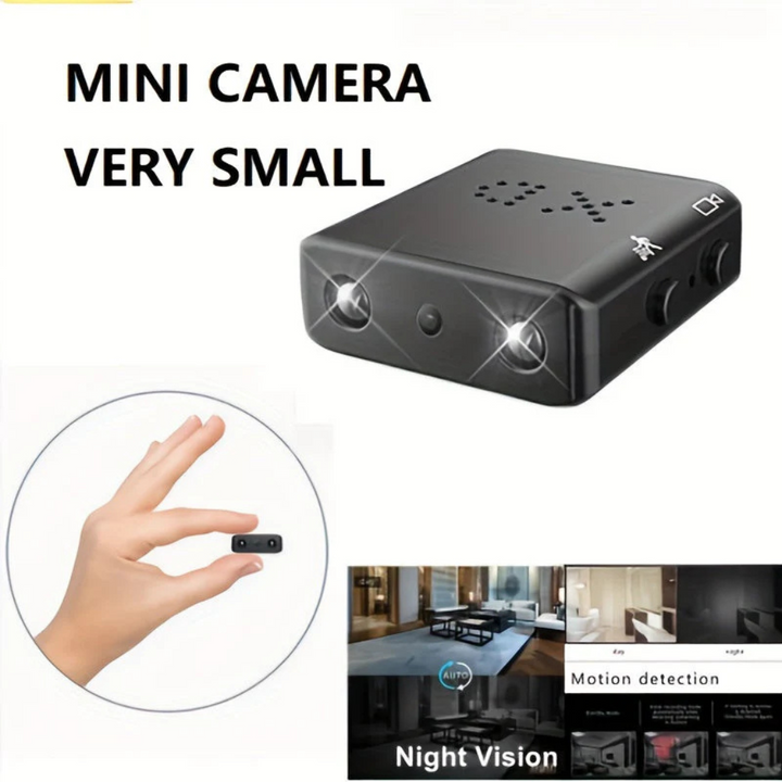 Full HD WiFi minikamera med bevegelsessensor og nattsyn. Ideell for diskret hjemmeovervåking og sikkerhet.