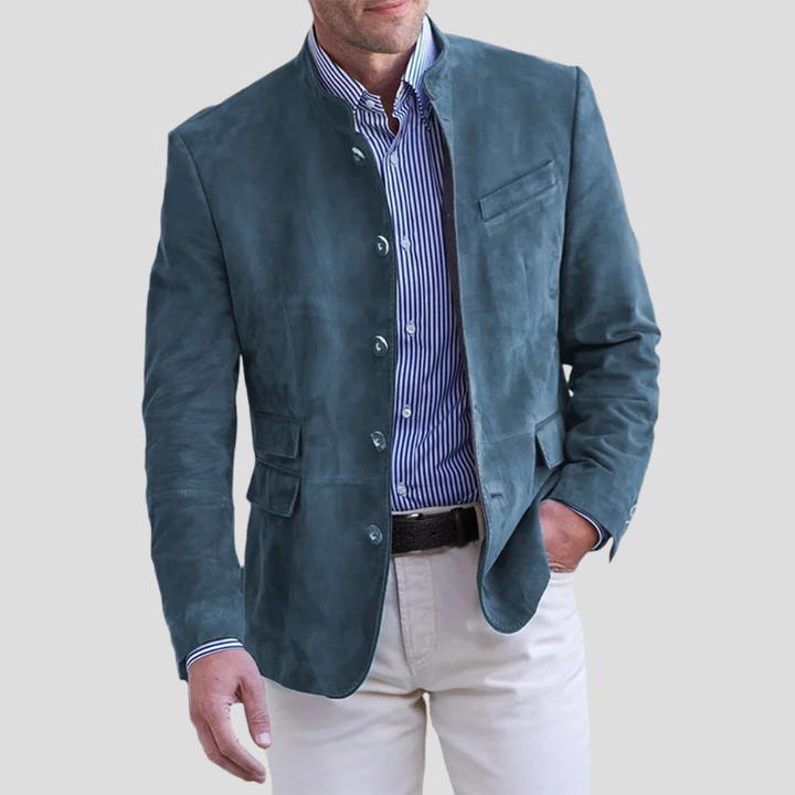Elegant mørkegrå menns blazer; allsidig dressjakke for kontoret, møter eller fest. Komfortabel passform.