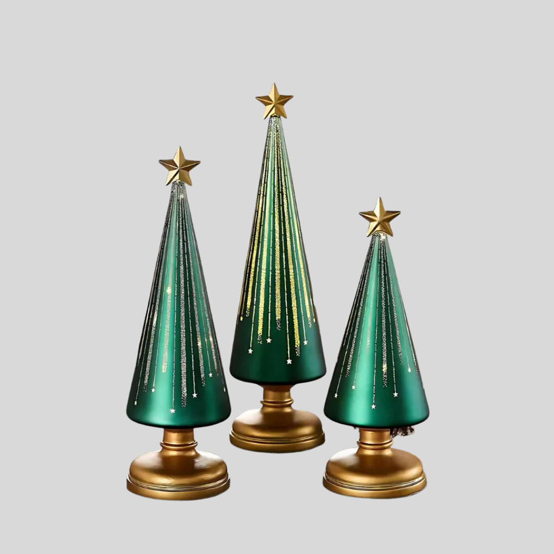 Lysende juletre dekorasjon med LED-lys for festlig julepynt. Batteridrevet innendørs hjemmedekor.