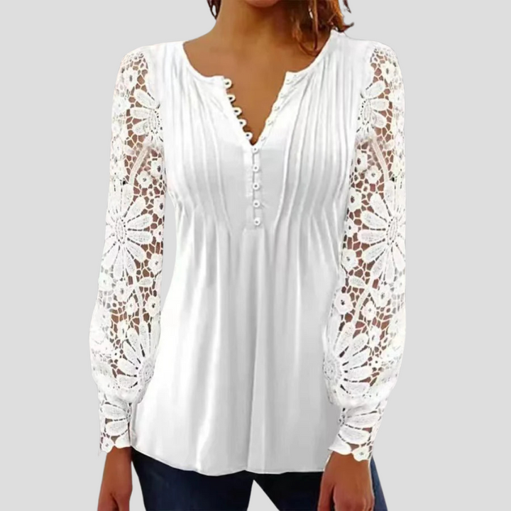 Feminin elegant kvinners topp. Perfekt for fest, hverdag eller som trendy sommertopp. Komfortabel.