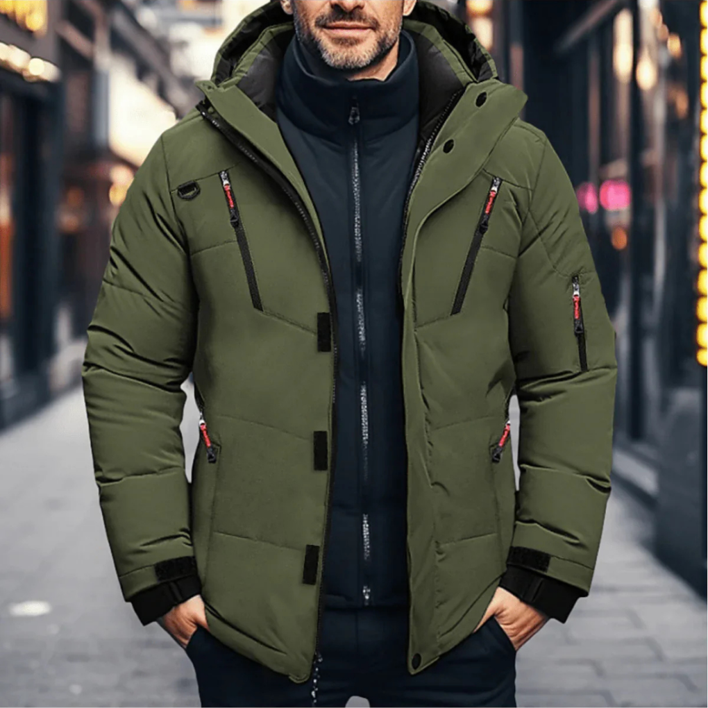 Komfortabel menns isolert jakke, moderne design for kulde. Allsidig vinterjakke i polyester for herre.