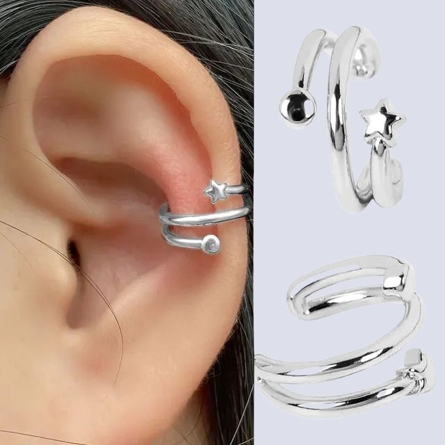 Hverdags elegant spiral øremansjett i gull. Komfortabelt smykke som ikke krever hull.