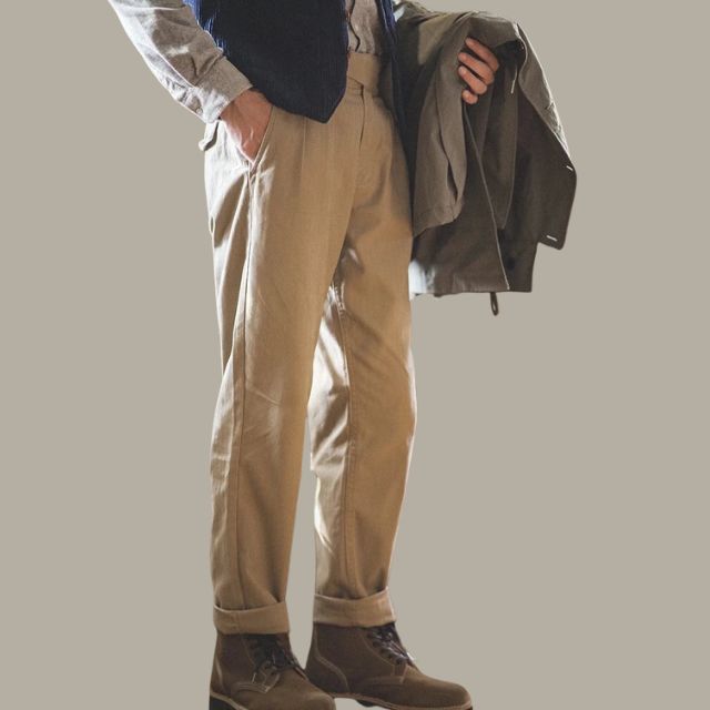Smart casual herrebukse: Gurkha-bukser med plissert front og elegant passform.