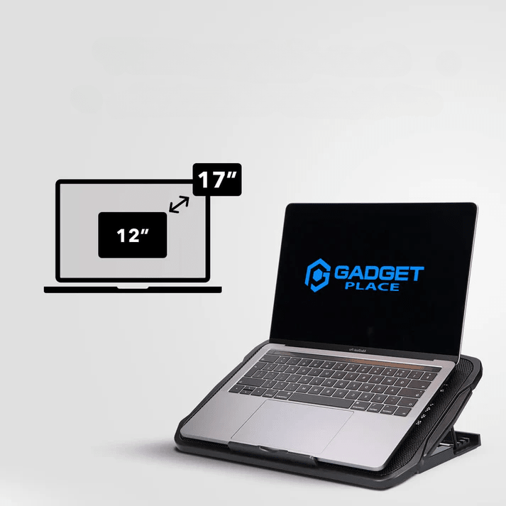 Universal laptopkjøler/kjølestativ som forhindrer overoppheting. Justerbar og kraftig vifte for din PC.