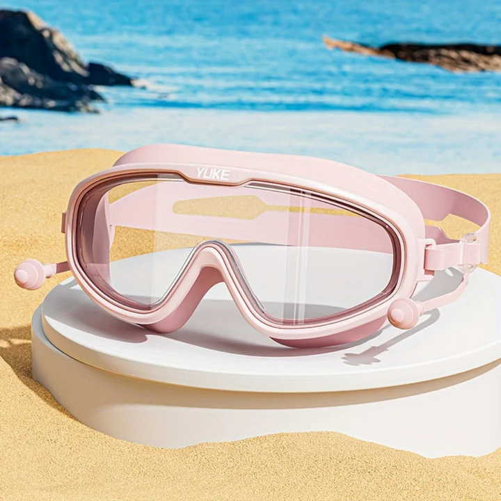 Barnas tåkefrie svømmebriller med klart syn for basseng og strandmoro. Komfortable antidugg goggles for svømming.