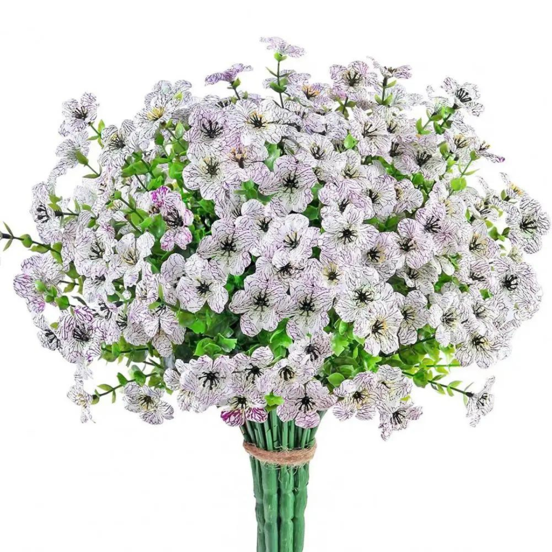 Livaktige plastblomster, vedlikeholdsfrie for hjemmet. Perfekt for innendørs og utendørs bruk.