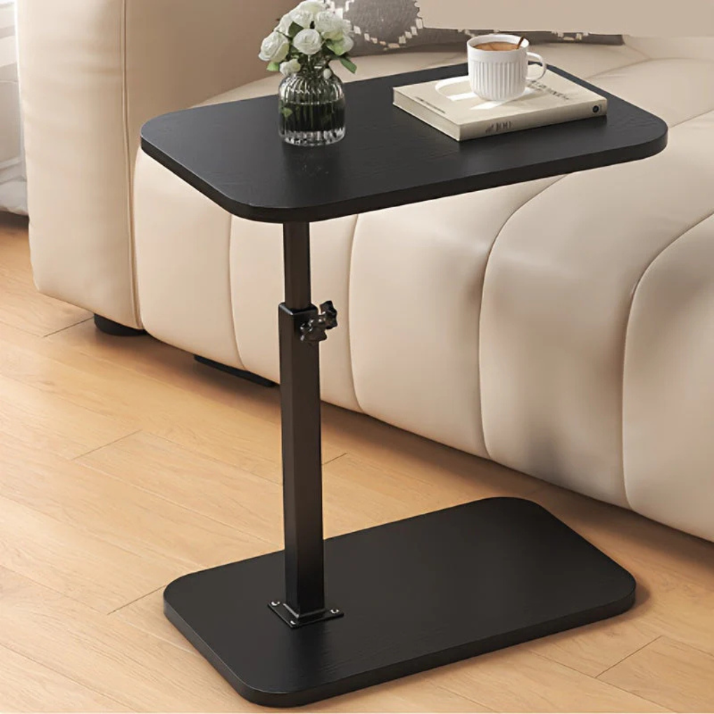 Justerbart sidebord for sofa og seng. Perfekt for hjemmekontor, komfortabelt laptop bord med rullende hjul.