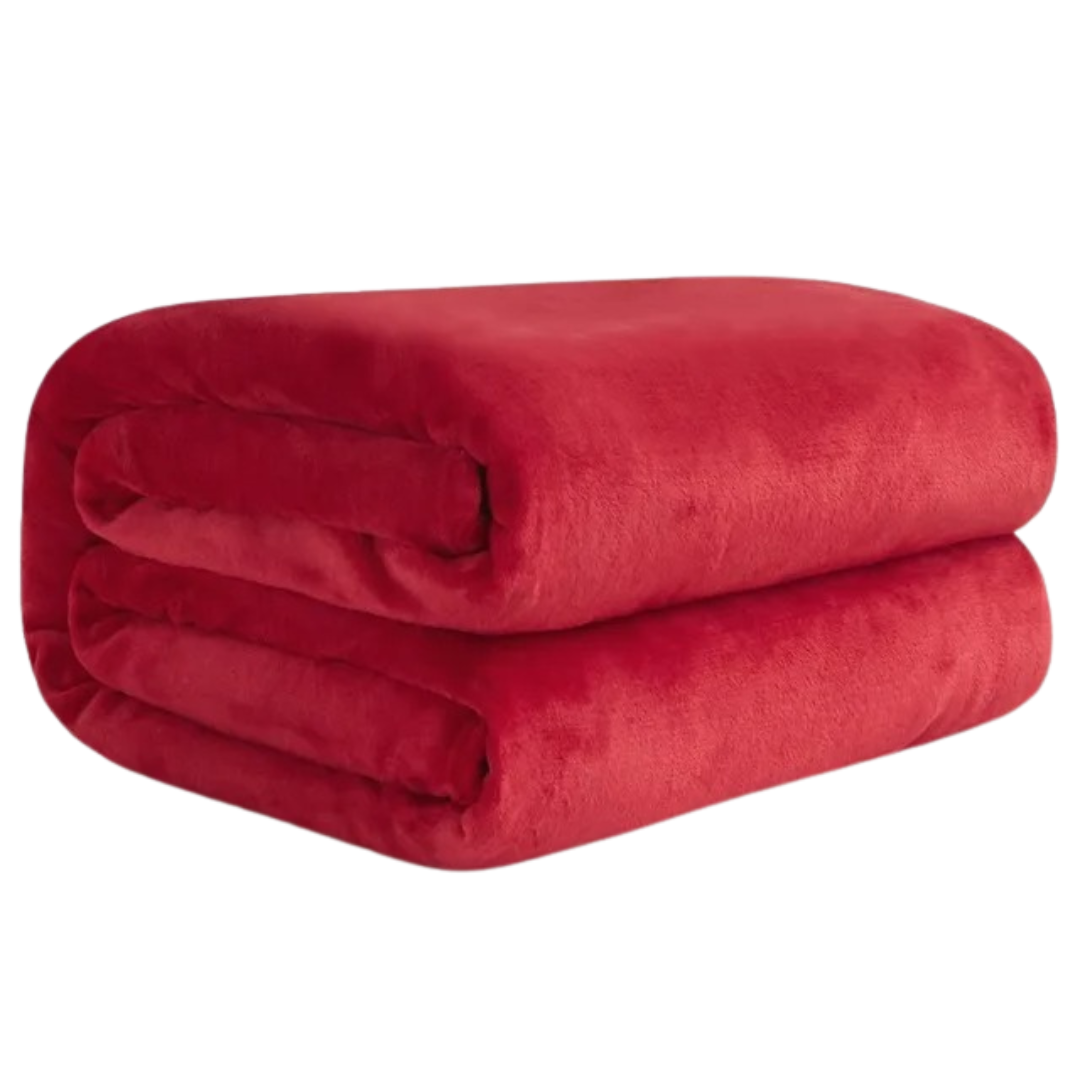 Varmt og supermykt fleecepledd i ensfarget polyester.