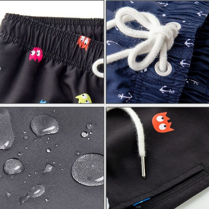 Allsidig badeshorts for menn, egnet for strand, basseng og diverse sommeraktiviteter. Mønstret.