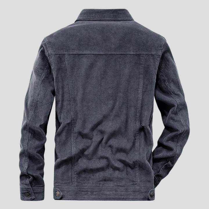Moderne grå herrejakke med slank passform, egnet for overgangsvær. Yttertøy med smartcasual stil for vår/høst.