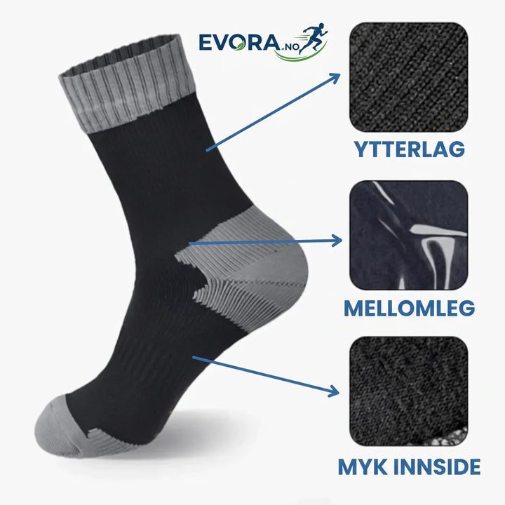 Slitesterke, pustende vanntette sokker for unisex. Essensielt turutstyr for turer og utendørs.