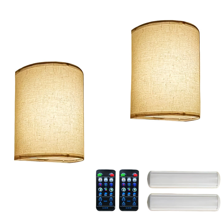 Trådløs dimbar LED vegglampe i 2-pack med RGB lys og moderne design, perfekt for stemningsbelysning i hjemmet.