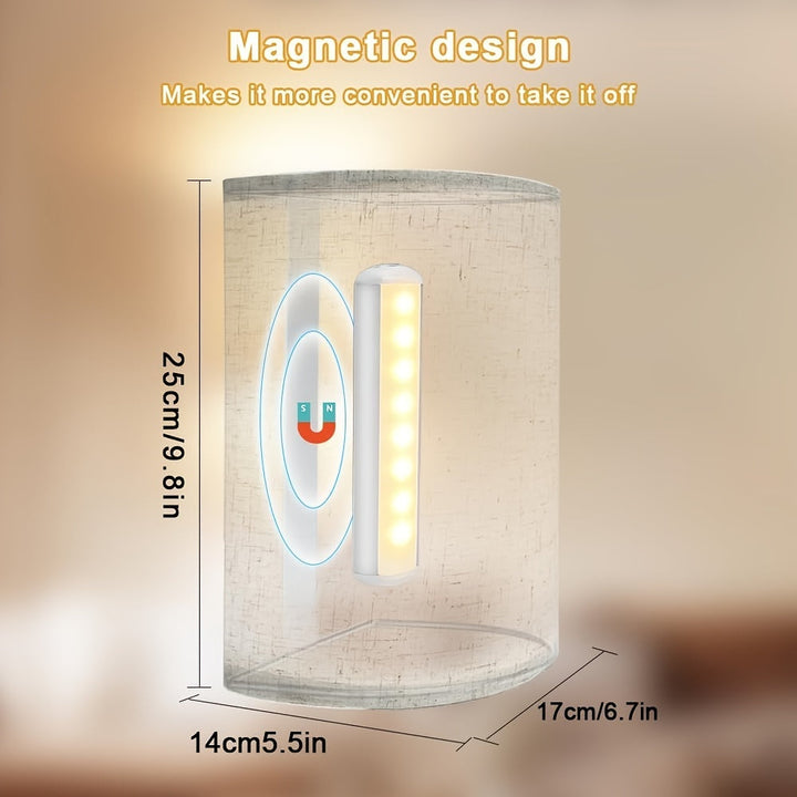 Trådløs LED vegglampe, oppladbar med USB. Gir dimbar RGB belysning og enkel montering uten ledninger.