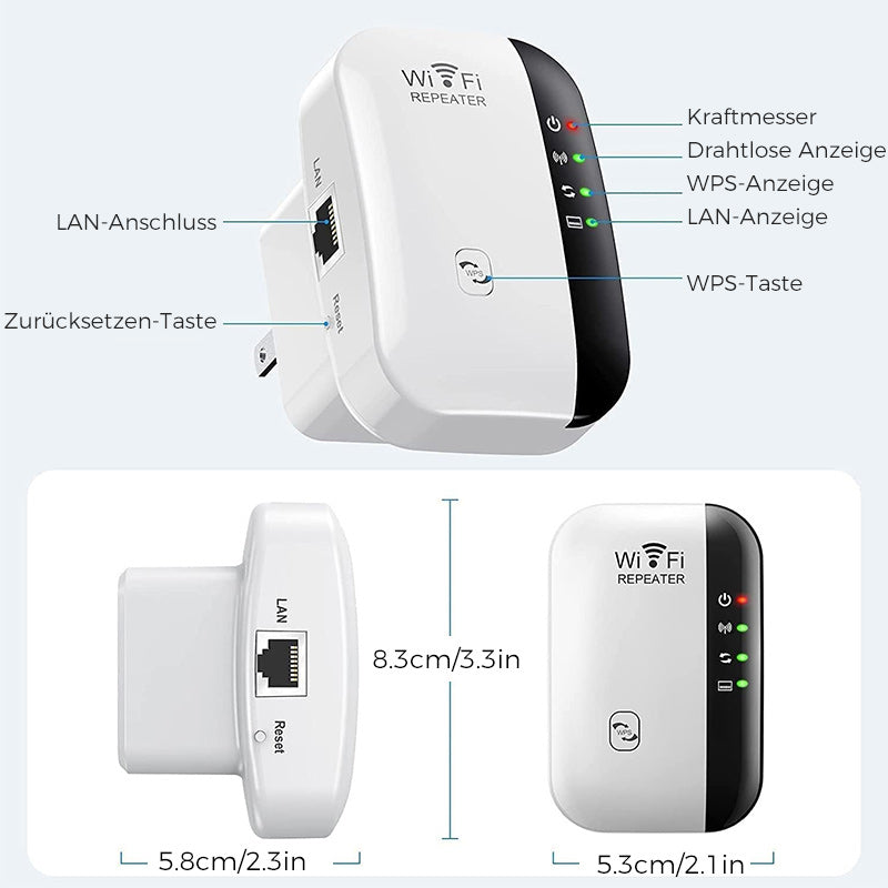 Moderne trådløs nettverksforsterker for stabil og rask WiFi. Utvid rekkevidden enkelt hjemme.
