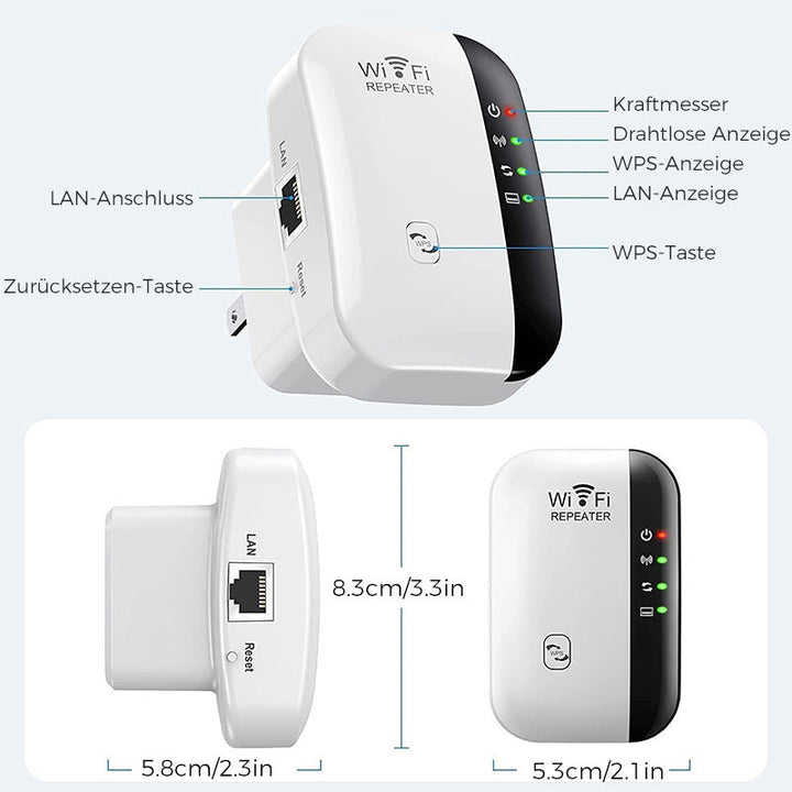 Moderne trådløs nettverksforsterker for stabil og rask WiFi. Utvid rekkevidden enkelt hjemme.