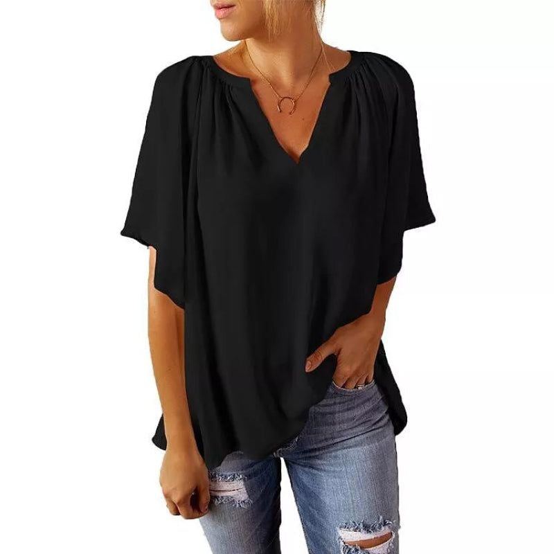Elegant løs topp for kvinner, allsidig for både hverdag og sommerfester.