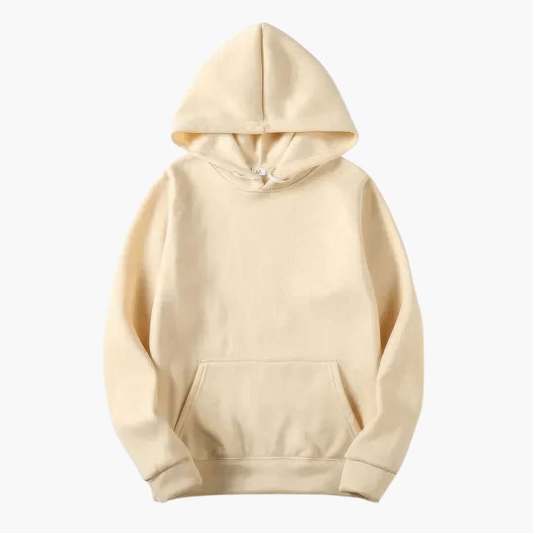 Stilren herre hettegenser foran, med romslig passform. Komfortabel casual sweatshirt for alle anledninger.