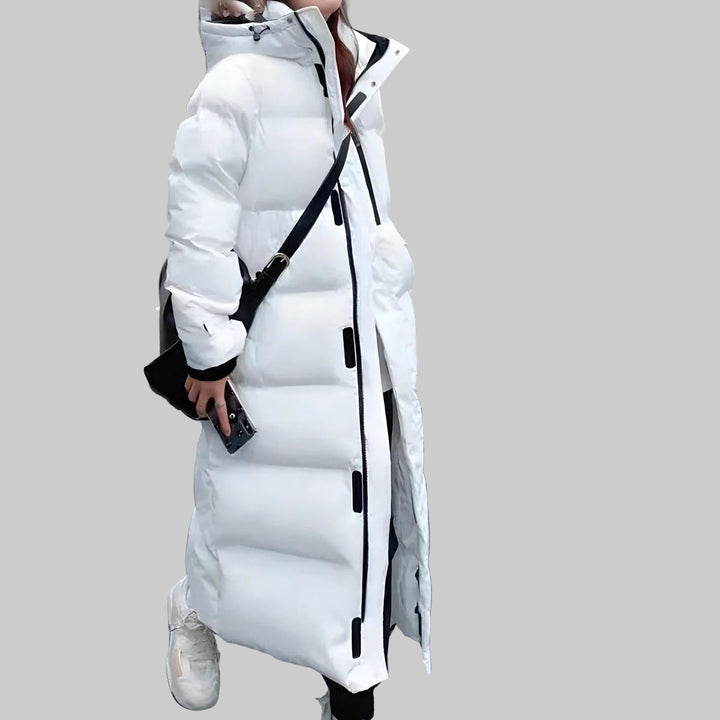 Vinterjakke for kvinner. Vanntett og vindtett lang parka, ideell som yttertøy i regn og snø for dame.