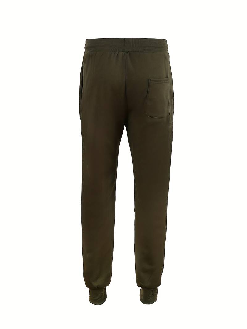 Svart, moderne herre joggebukse med romslig design for både stil og bevegelsesfrihet.