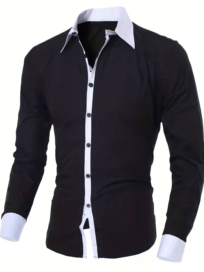 Stilfull herreskjorte med unikt kontrastdesign. En komfortabel button-up skjorte i moteriktig stil.