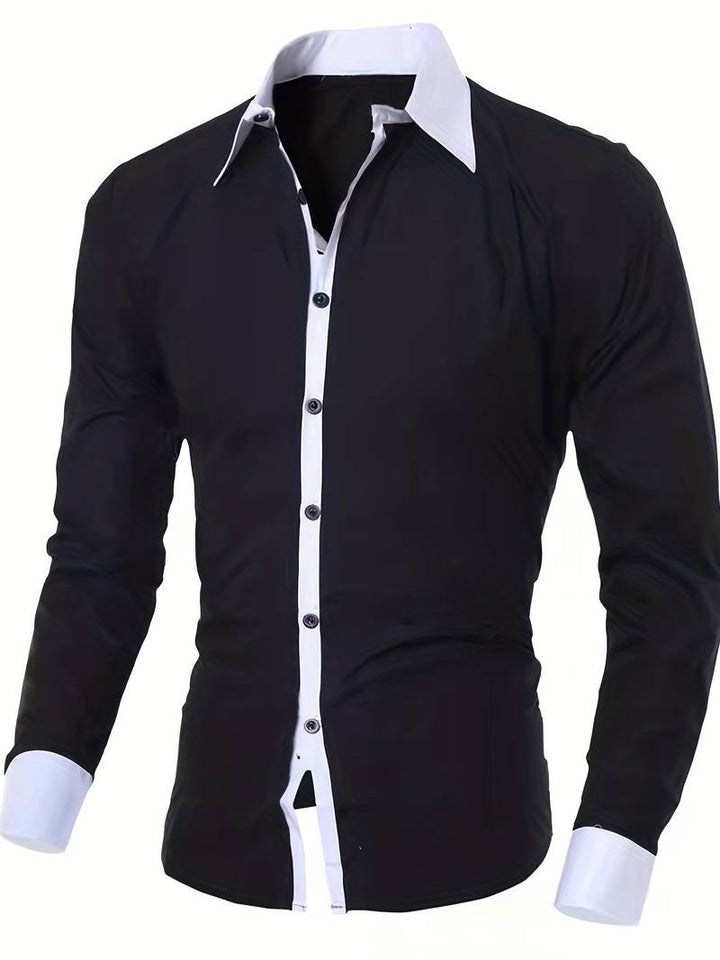 Stilfull herreskjorte med unikt kontrastdesign. En komfortabel button-up skjorte i moteriktig stil.