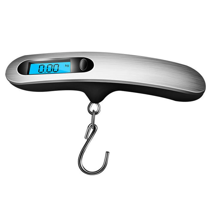 Liten, bærbar veiingsvekt, ideell for reiser, fiske og hjemmebruk. Tydelig digital skjerm.