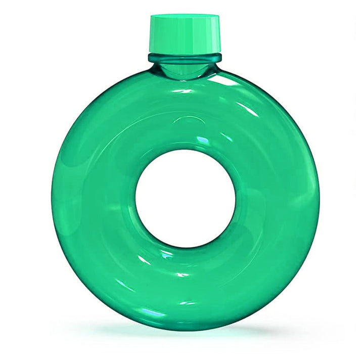 Praktisk donut vannflaske med sikker stropp. Passer for alle sports- og utendørsaktiviteter.