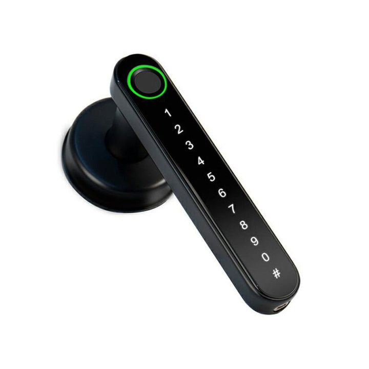 Smart dørlås med fingeravtrykkssensor for sikker og nøkkelfri adgang til hjemmet. Enkel hjemmeautomasjon.