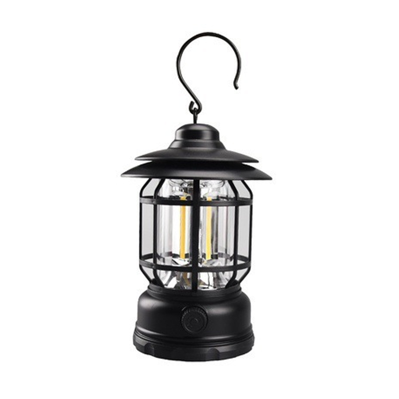 Utendørs retro lampe med LED, bærbar for piknik, hagefester og campingturer.