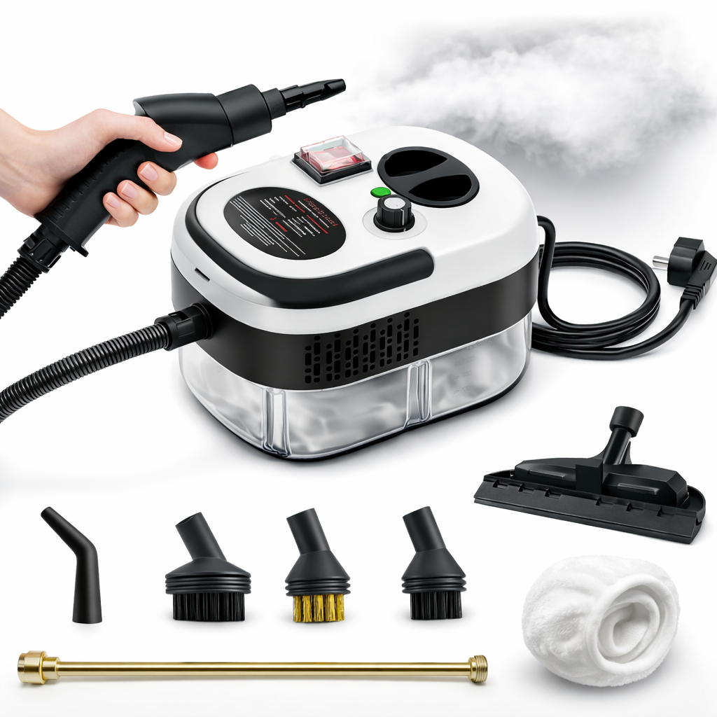 Kraftig dampvasker for dyprensing av hjem, bil og båt. Miljøvennlig steamrenser.
