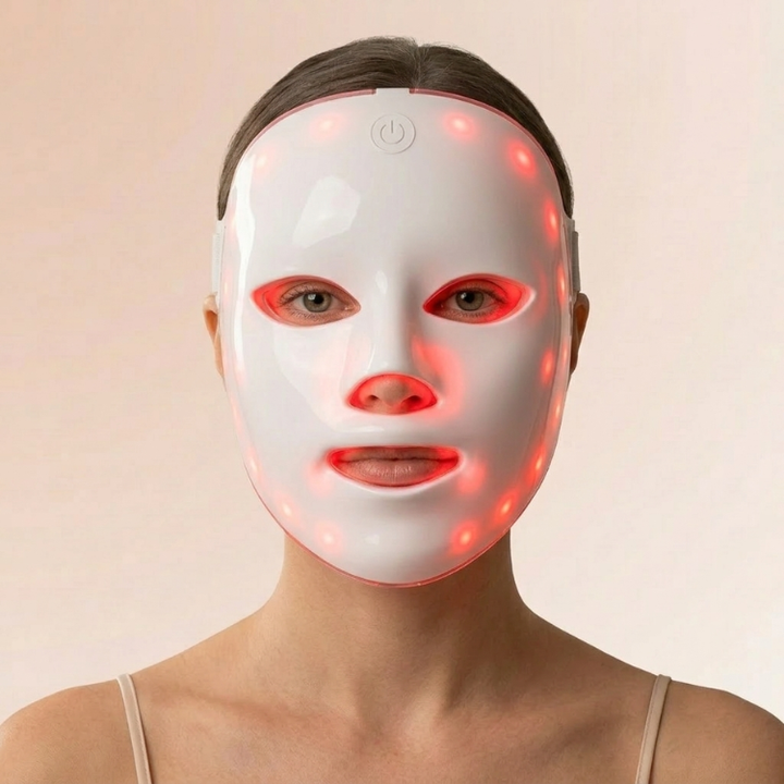 LED ansiktsmaske med 7 farger: bekjemper rynker, akne, forbedrer hudtone, øker kollagen.