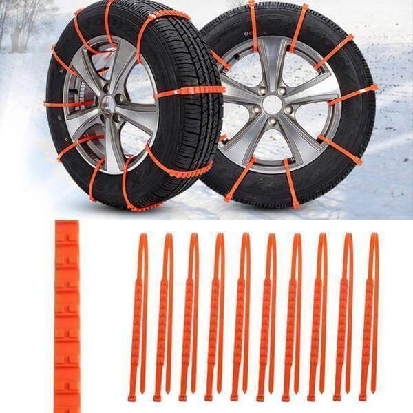 Robuste anti-skli dekkkjeder for bil og SUV. Slitesterkt materiale sikrer langvarig grep på snø og is.