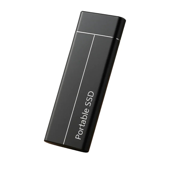 Sølvfarget ultrarask bærbar SSD 64GB med USB-C for profesjonell dataoverføring og ekstern lagring.