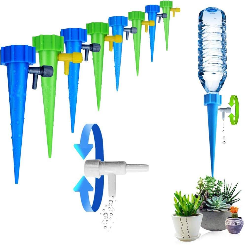 Dryppvanningssett klart til bruk. Komplett hageutstyr for automatisk og effektiv vanning av planter og blomster.