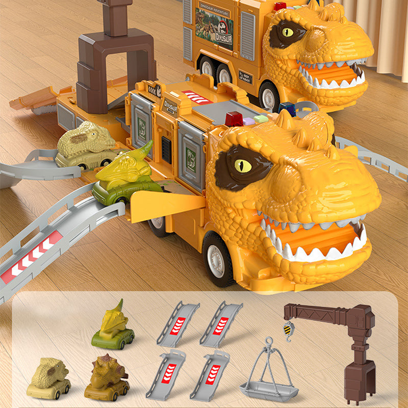 Lekesett for barn: Transformerende dinosaur lastebil i truckmodus, klar for eventyr.