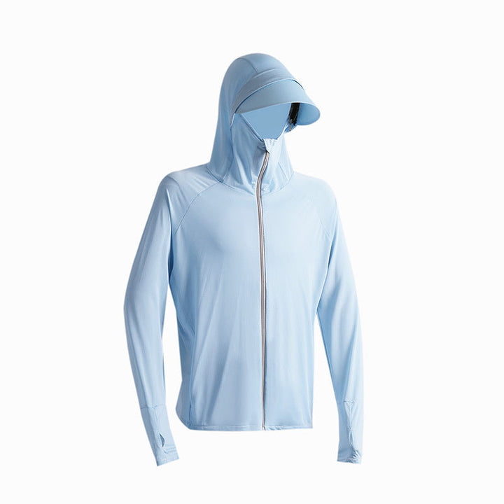 Lett unisex UV-jakke med glidelås. Pustende og ideell for sommerens solbeskyttelse på tur.