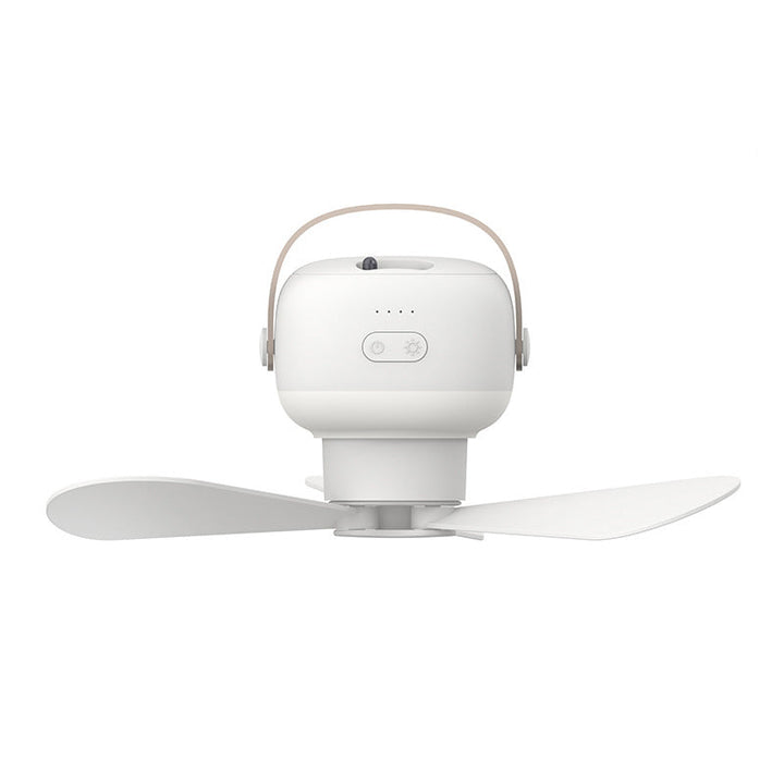 Lydløs bærbar campingvifte med lys og fjernkontroll; skaper komfort i teltet om sommeren.