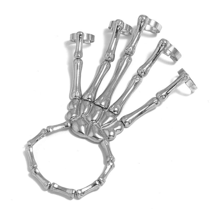Uttrykk din unike stil med dette unisex metall skallearmbåndet. Gotisk punk tilbehør.