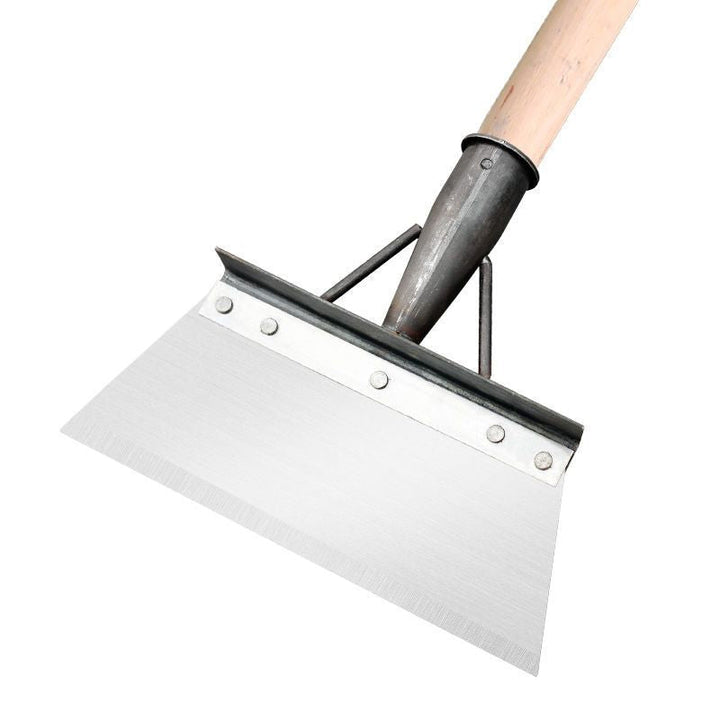 Robust rengjørings- og skrapespade i rustfritt stål for varig ytelse i hagen og rundt huset.